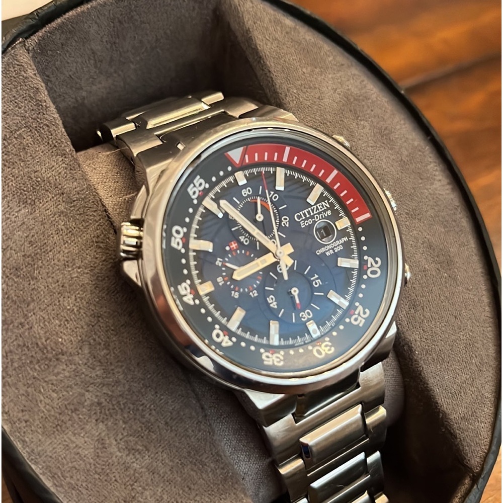 Citizen Eco-Drive CA0440-51L Endeavor Men's 46mm S/Steel Blue Dial Chrono Watch